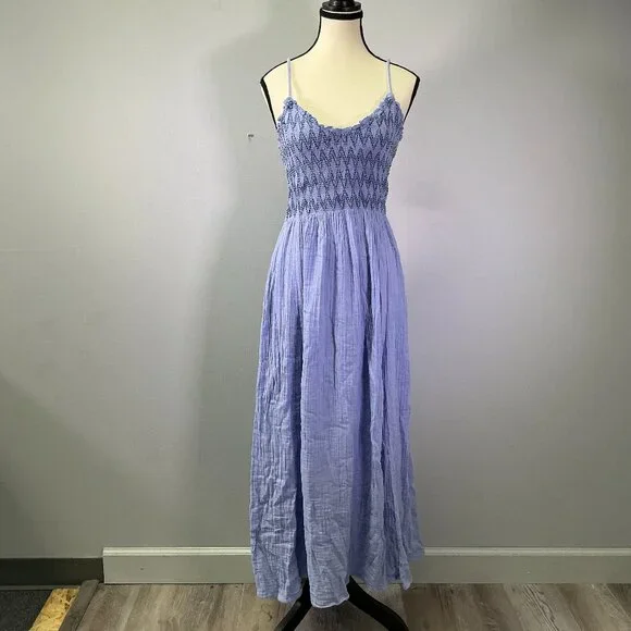 knee length dresses for ladies Free People Sweet Nothings Midi Dress Blue Vista Combo / M main image 1